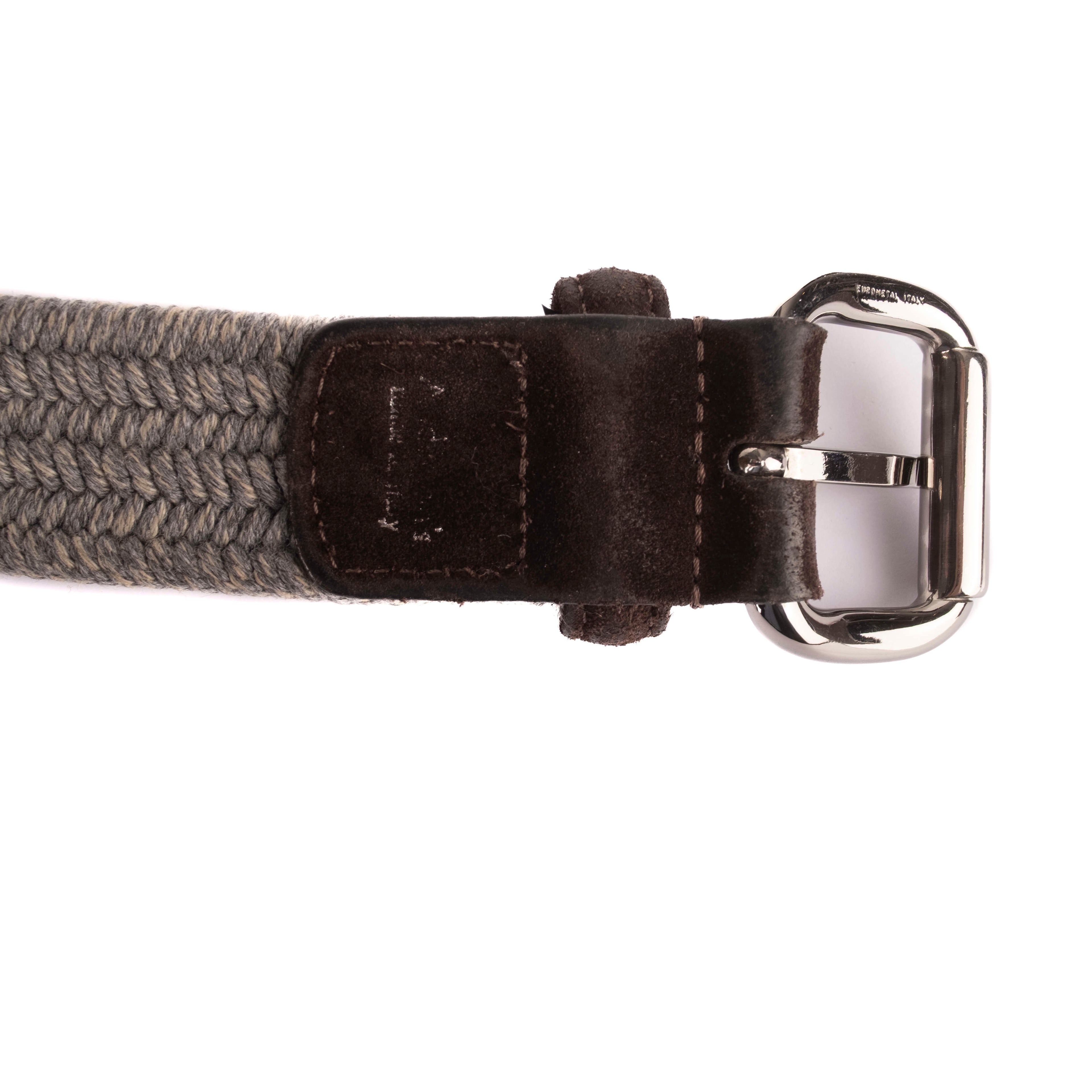 Grey Braided Belt with Suede Details