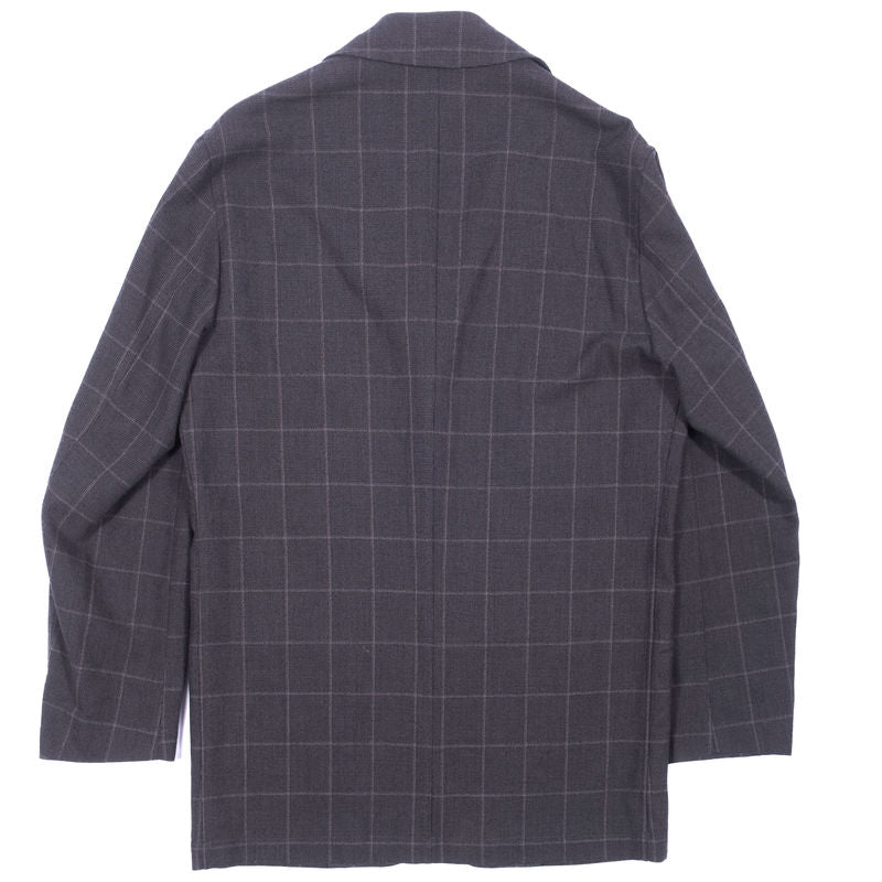 Gian Marco Venturi Grey Windowpane Cuban Collar Sport Coat