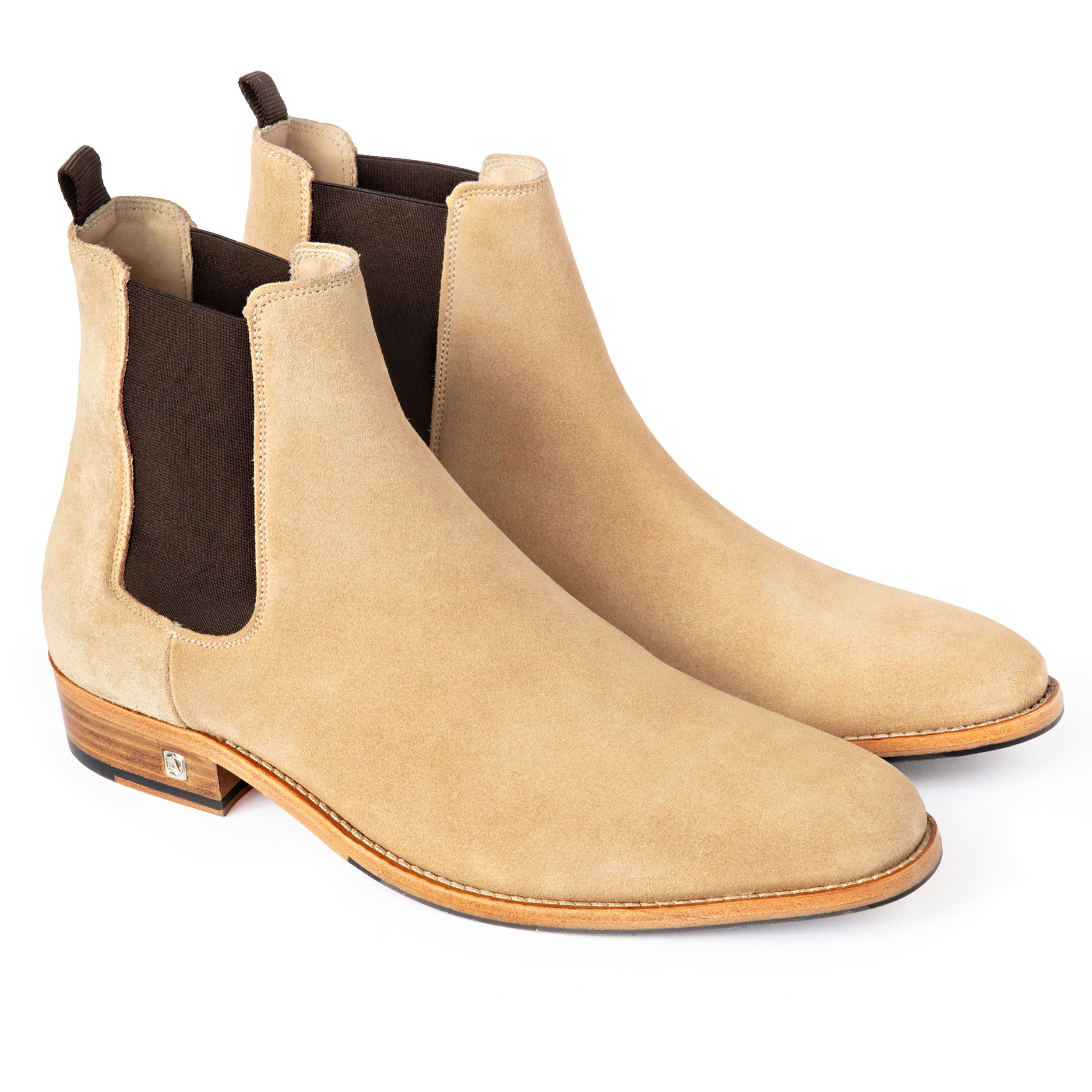 Sand Suede Chelsea Boot, 41