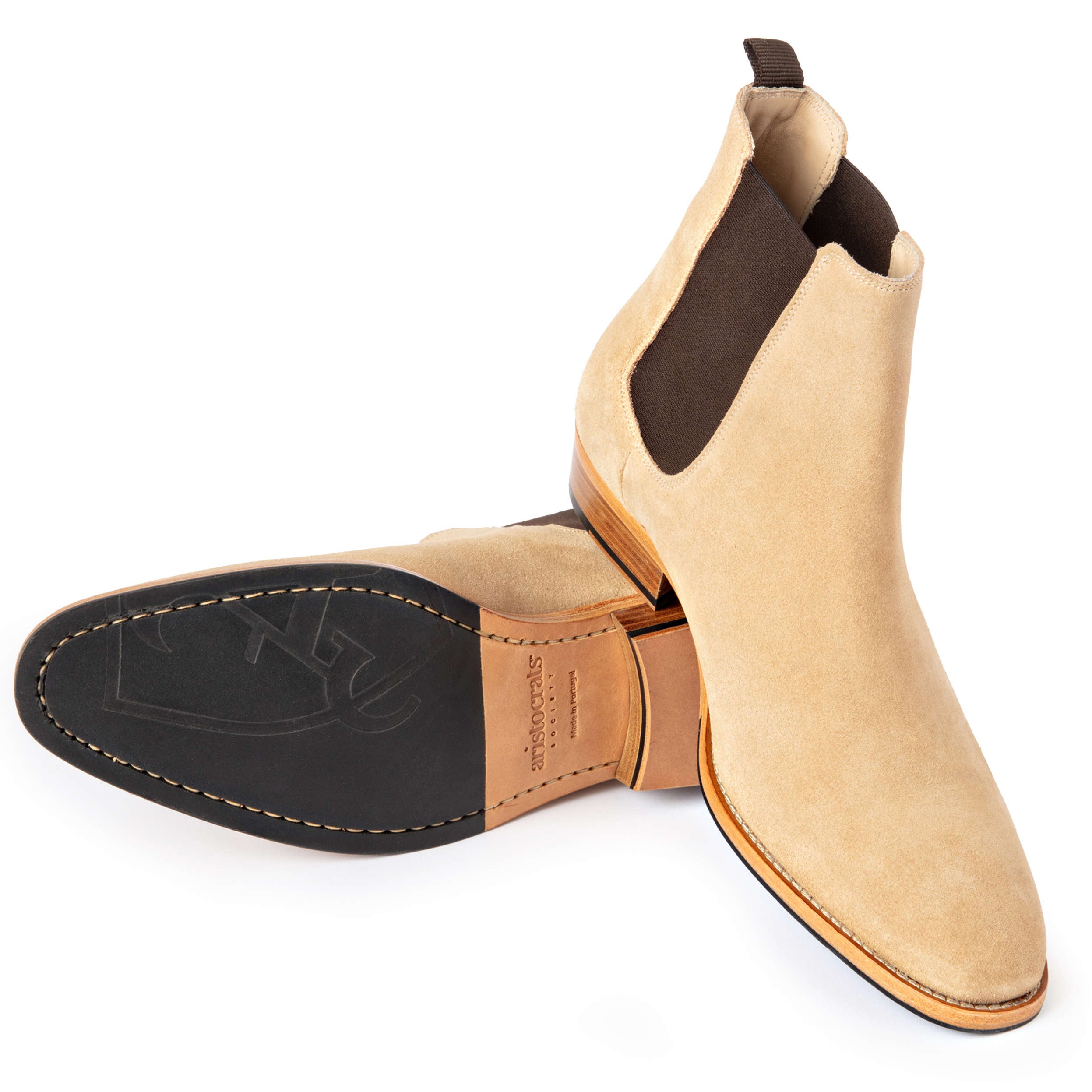 Sand Suede Chelsea Boot, 43