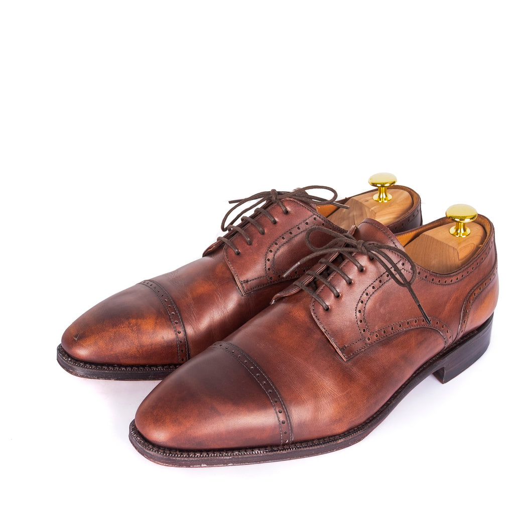 Box Calf Brown Cap Toe Brogue Derbies