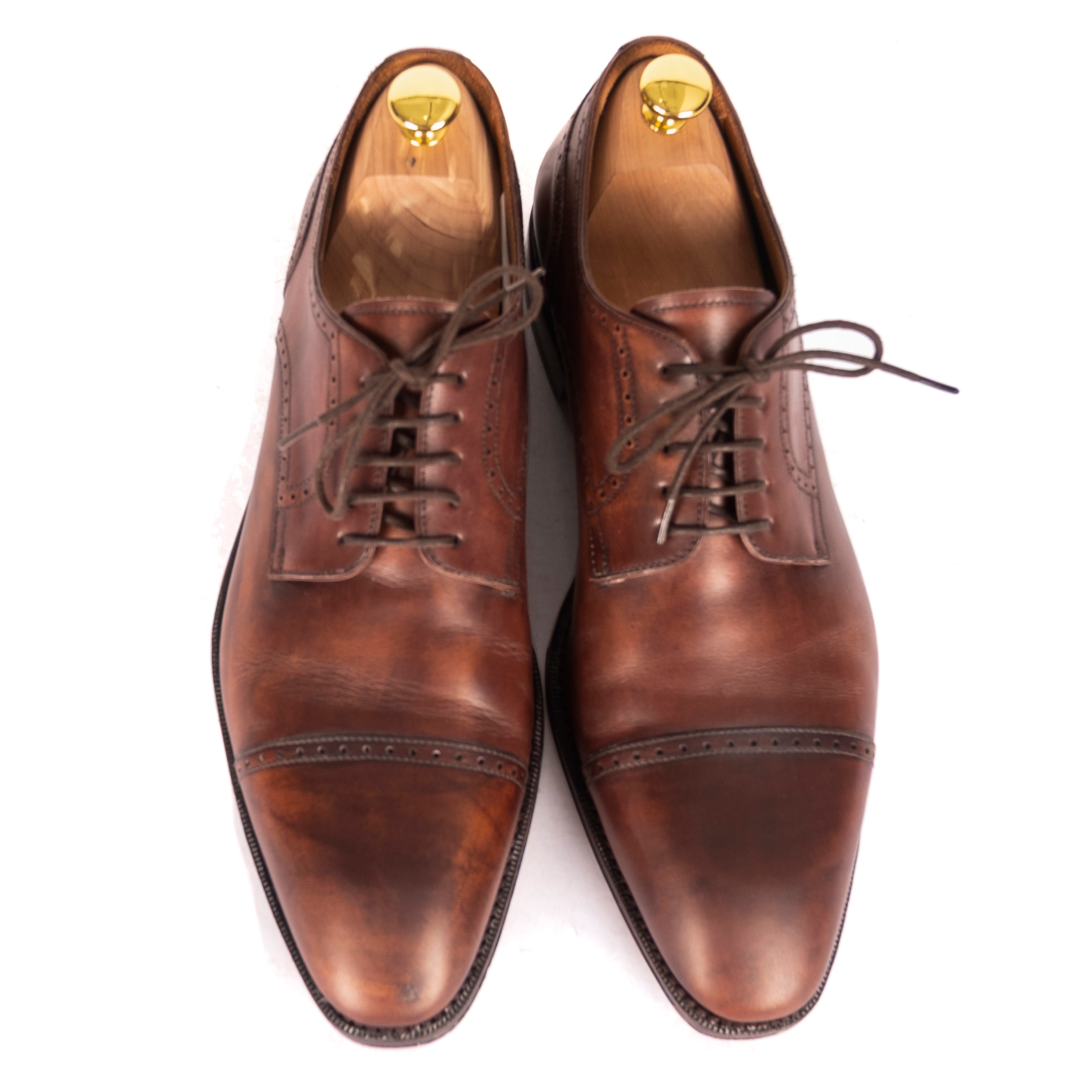 Box Calf Brown Cap Toe Brogue Derbies