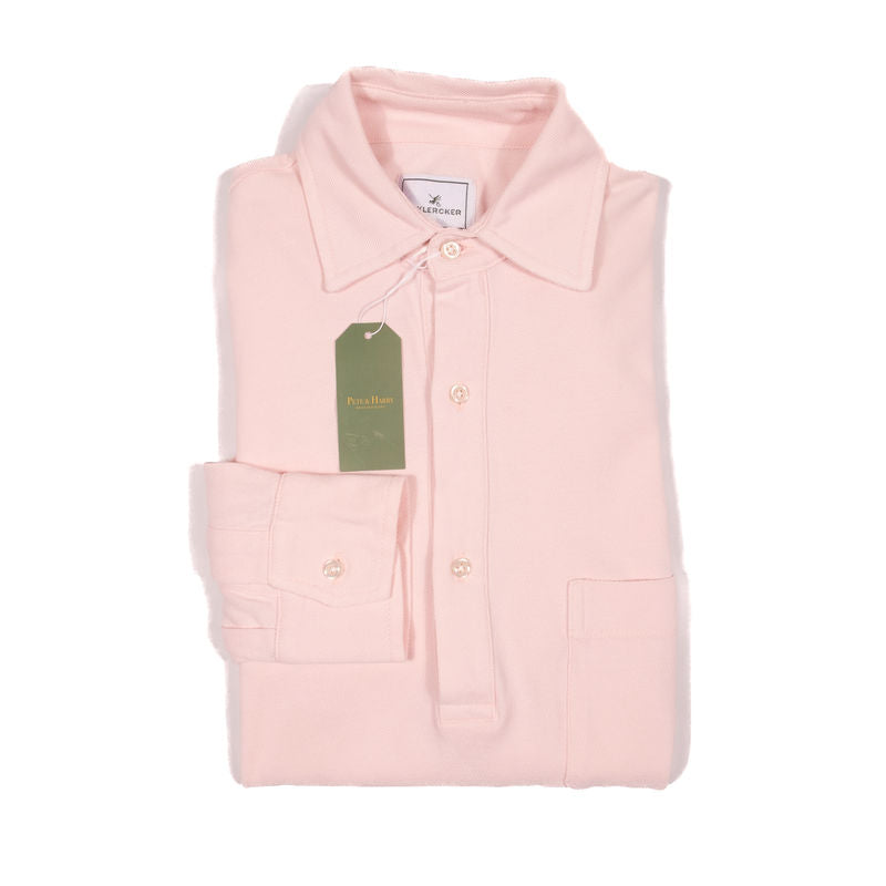 Pink Long Sleeve Polo Shirt