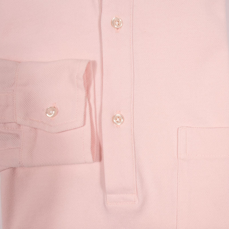 Pink Long Sleeve Polo Shirt