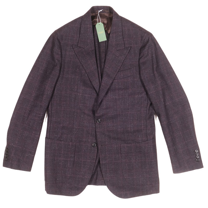 Neapolitan Hand Tailored Blue with purple checks Sport Coat Sz 50