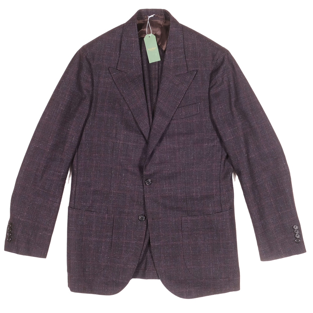 Neapolitan Hand Tailored Purple Check Wool Suit