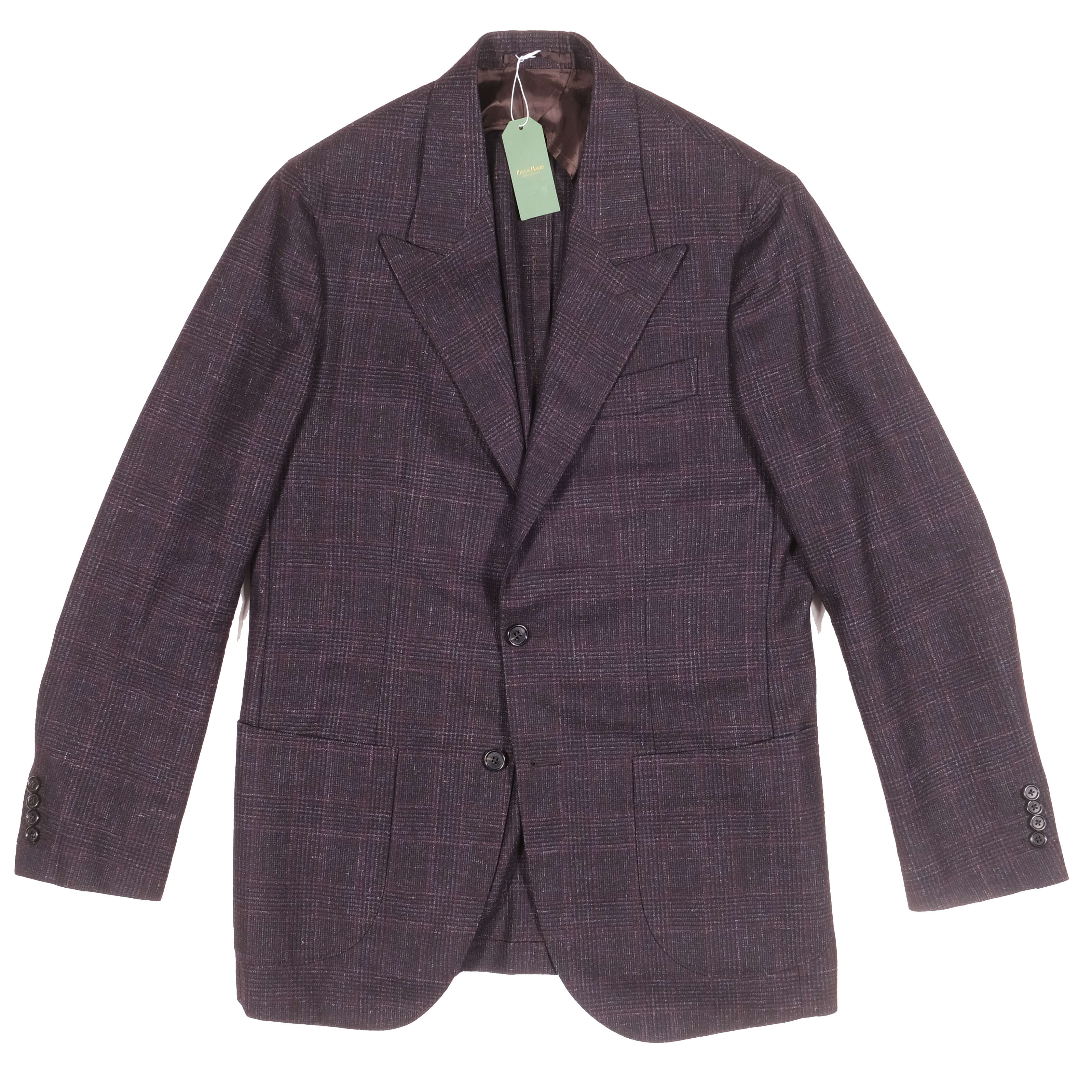 Neapolitan Hand Tailored Purple Check Wool Suit