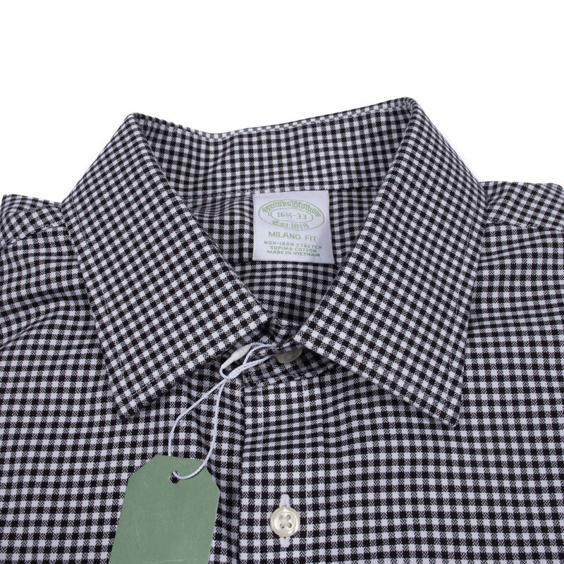Brooks Brithers Black Gingham Business Shirt