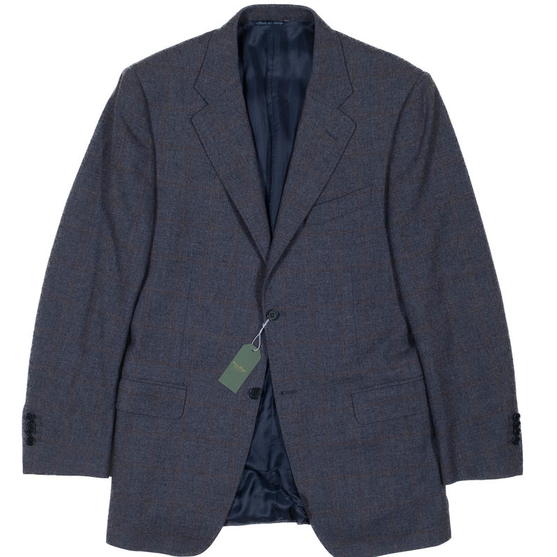 Canali Blue Wool/Cashmere Windowpane Sport Coat