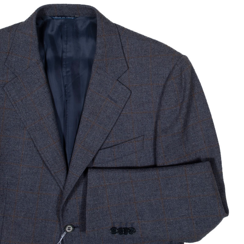 Canali Blue Wool/Cashmere Windowpane Sport Coat