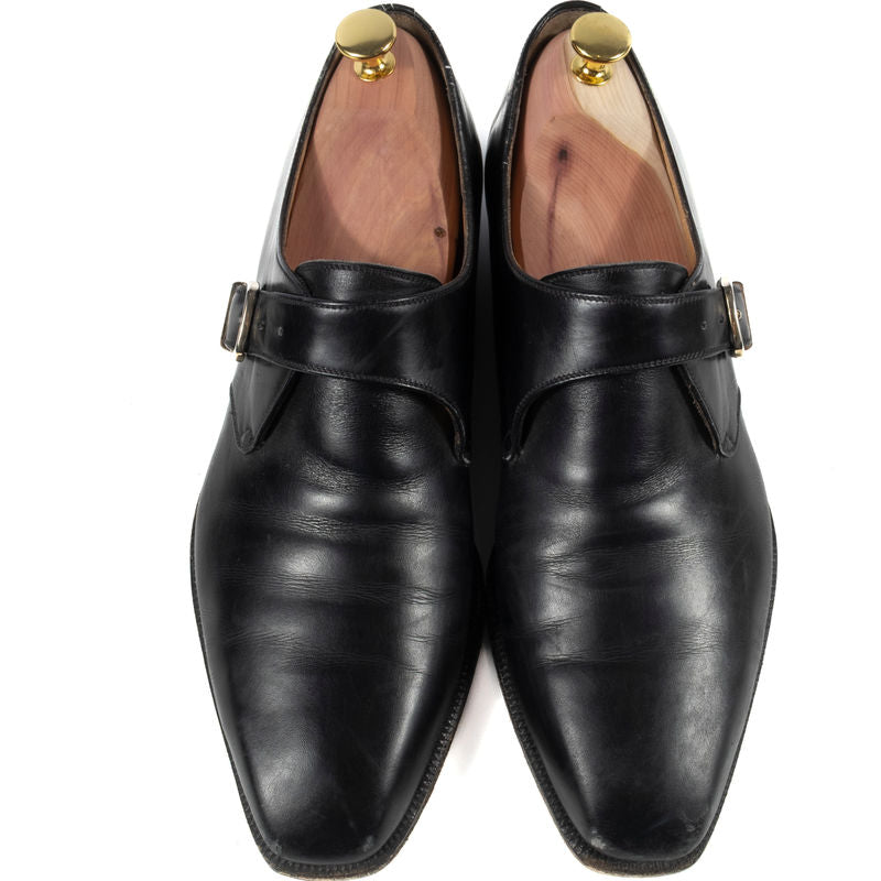 Brioni Black Leather Single Monkstraps Sz 43.5 (EU)