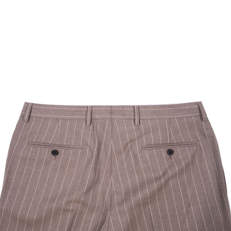 Neapolitan Hand Tailored Grey Chalk Striped Double Breasted Vitale Barberis Canonico Summer Suit Sz 54