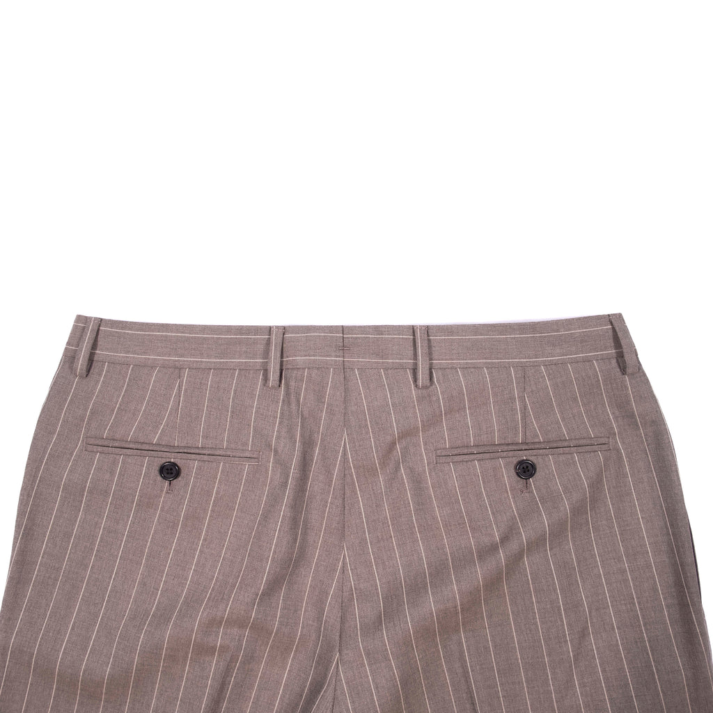 Neapolitan Hand Tailored Grey Chalk Striped Double Breasted Vitale Barberis Canonico Summer Suit Sz 54