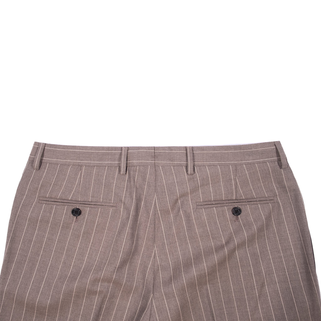 Neapolitan Hand Tailored Grey Chalk Striped Double Breasted Vitale Barberis Canonico Summer Suit Sz 54