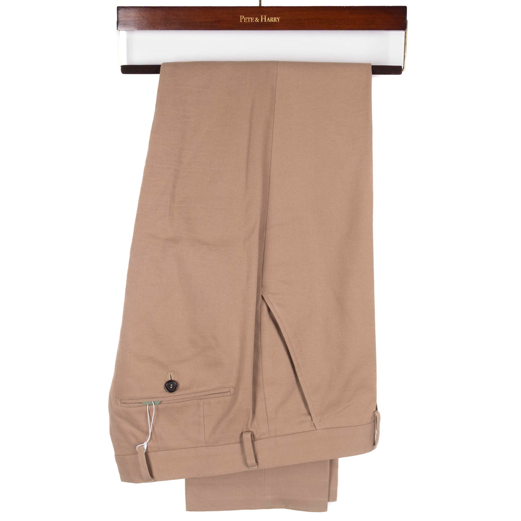Beige Cotton Dress Trousers