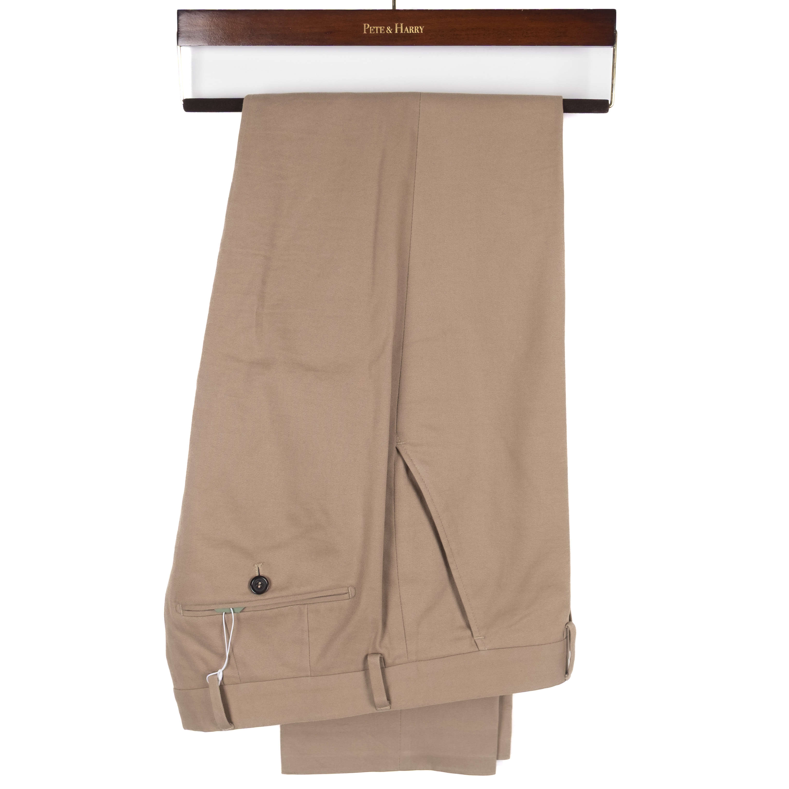 Beige Cotton Dress Trousers