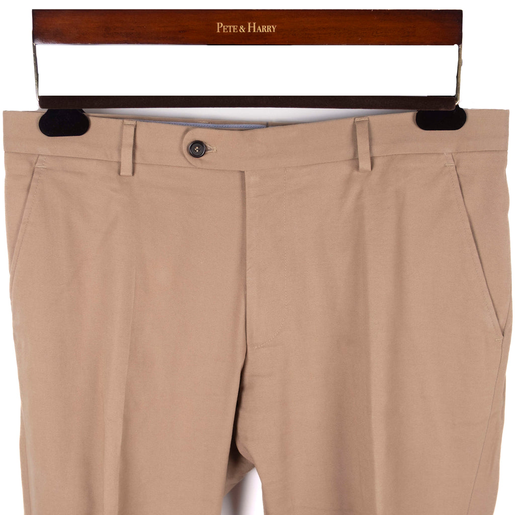 Beige Cotton Dress Trousers