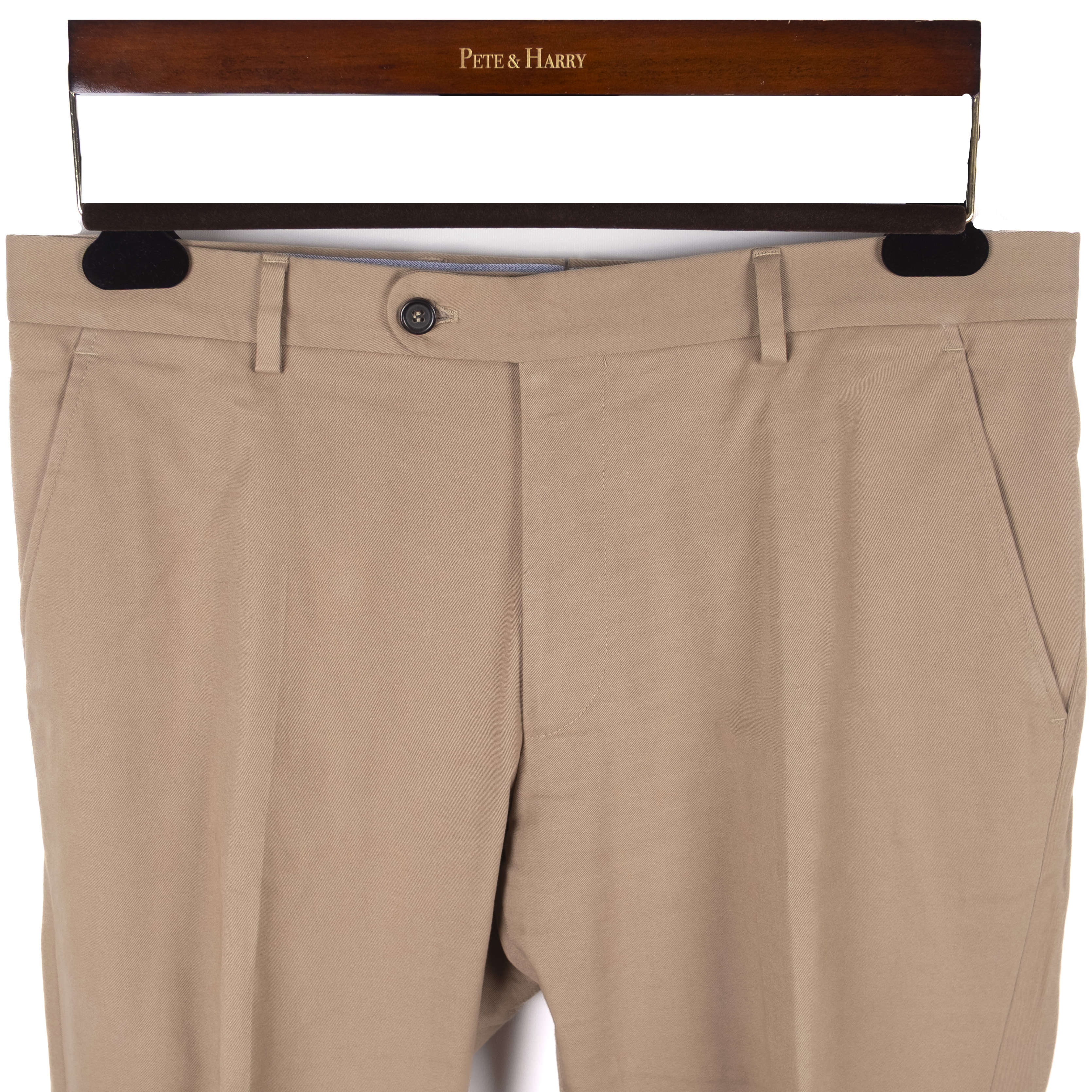Beige Cotton Dress Trousers