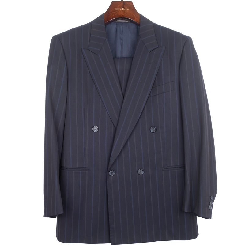 Black Striped Double Breasted Suit