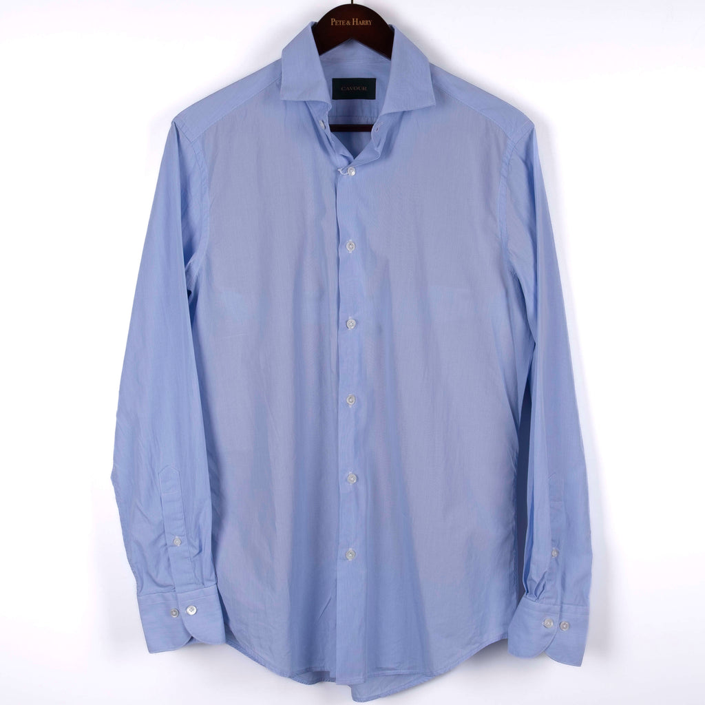 Light Blue Striped Business Shirt