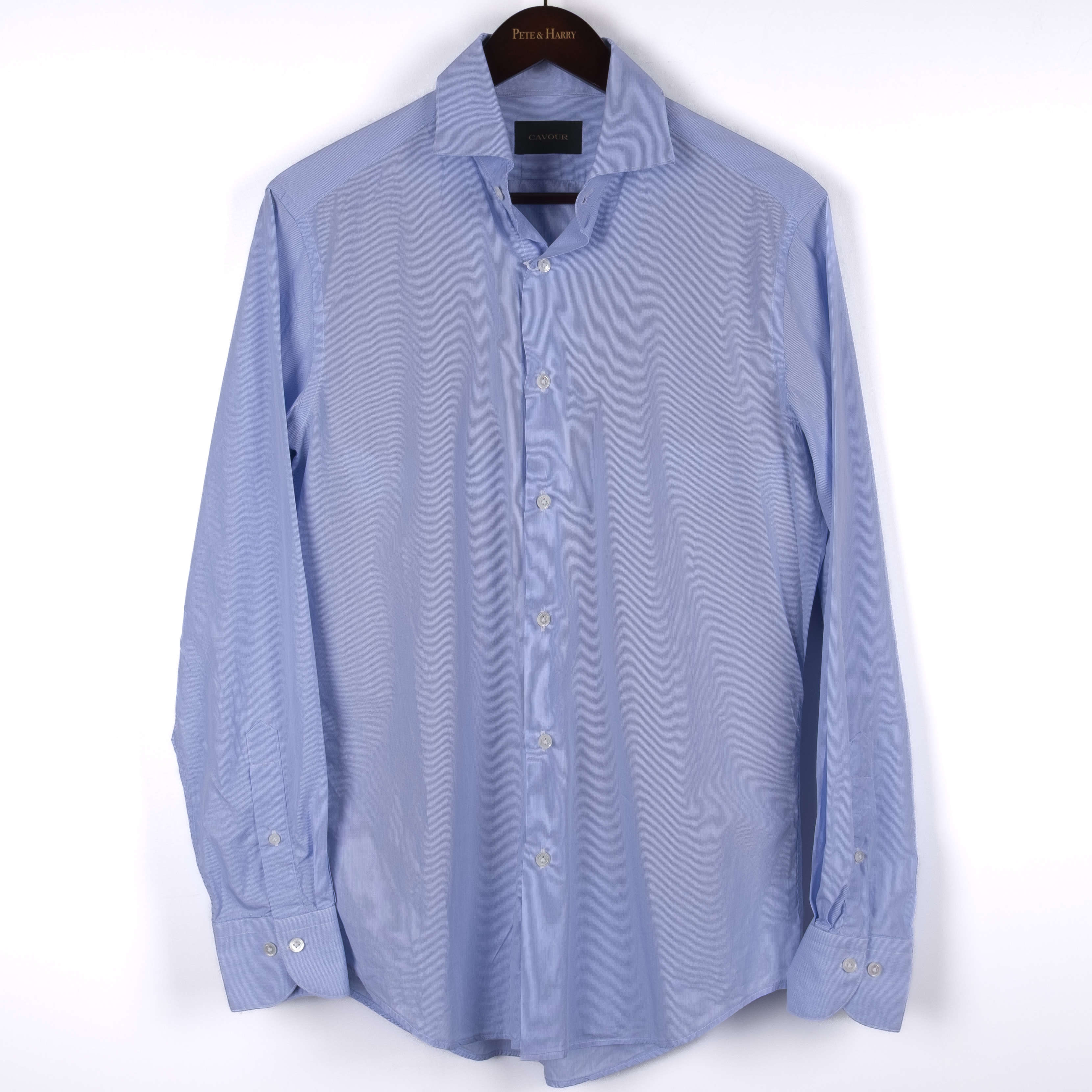 Light Blue Striped Business Shirt
