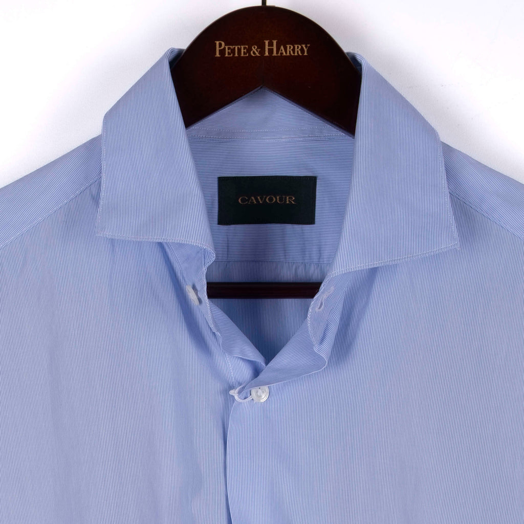 Light Blue Striped Business Shirt
