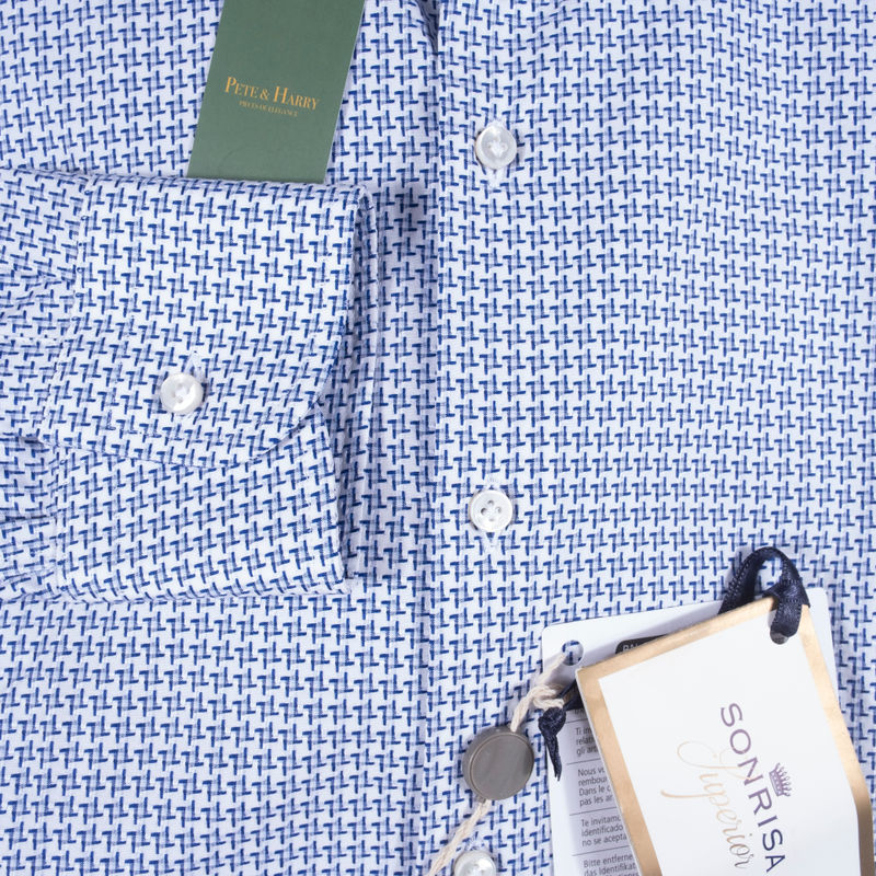 Retail Price 2400 - Sonrisa White and Blue Shirt