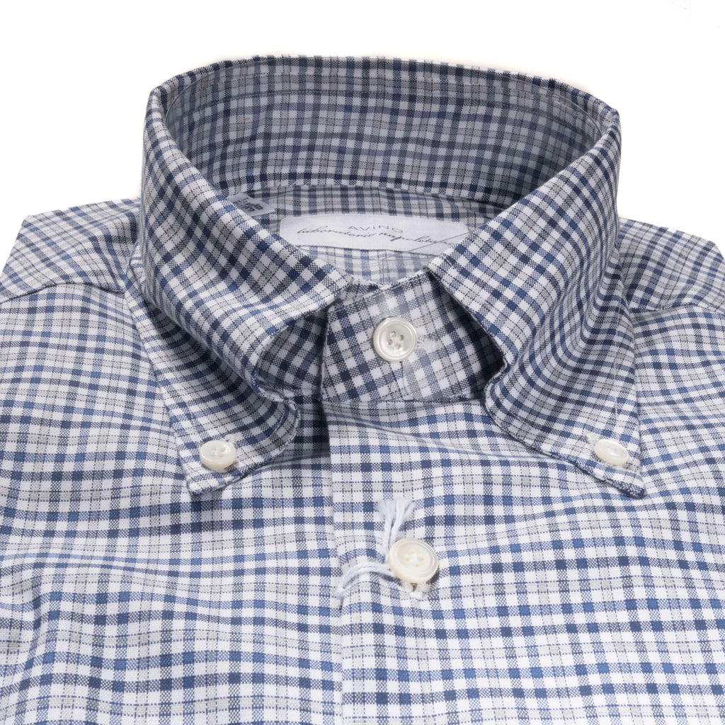 Blue and Grey Checks Buttondown Shirt