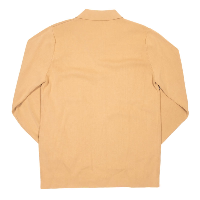 Blugiallo Camel Coloured Knit Cotton Shirt Jacket