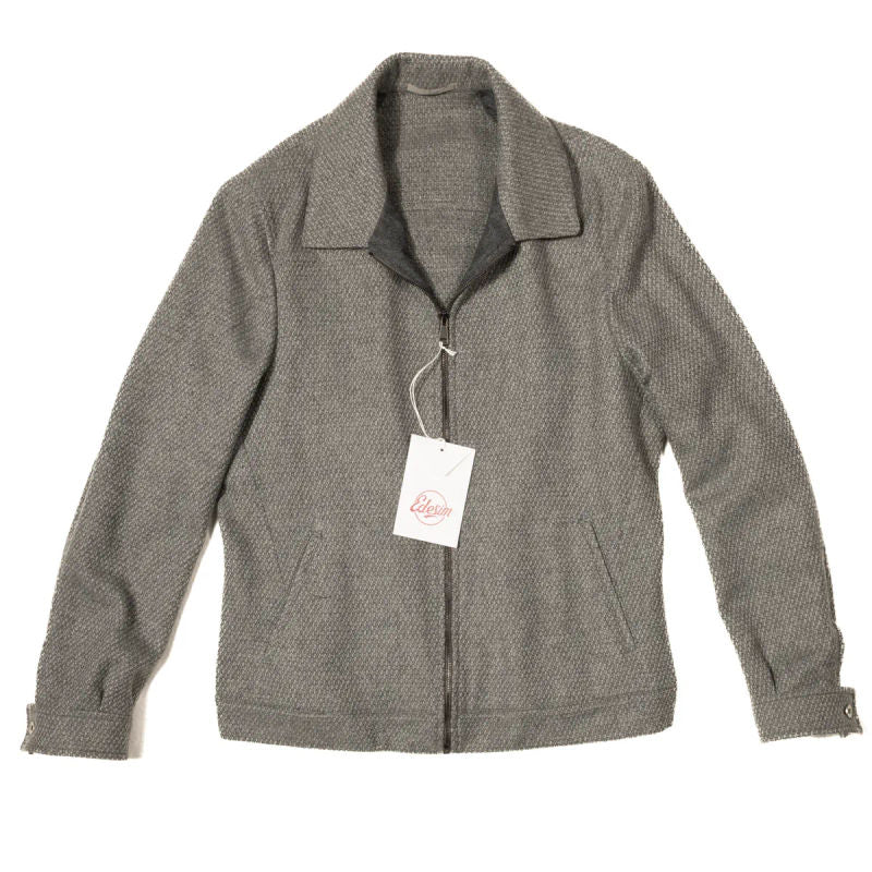 Neapolitan Hand Tailored Jacket in Grey Knit Loro Piana Cashmere Sz 52