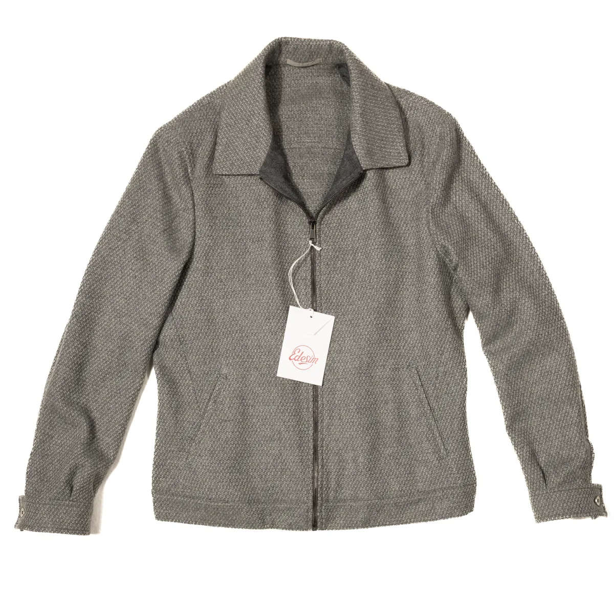Neapolitan Hand Tailored Flight Jacket in Grey Knit Loro Piana Cashmere