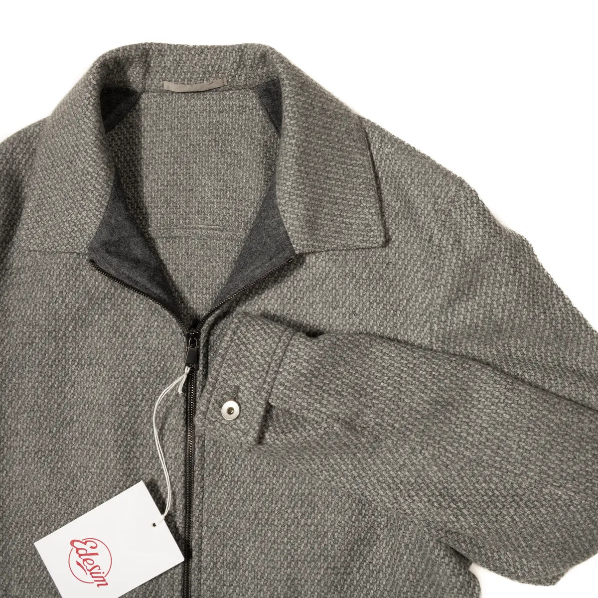 Neapolitan Hand Tailored Jacket in Grey Knit Loro Piana Cashmere Sz 52