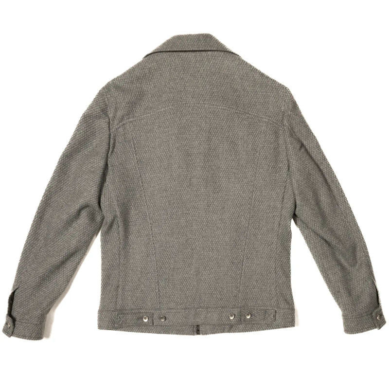 Neapolitan Hand Tailored Jacket in Grey Knit Loro Piana Cashmere Sz 52