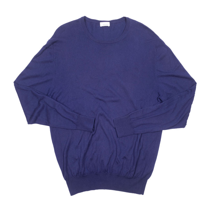 Blue Knit Cashmere/Silk Crewneck, L