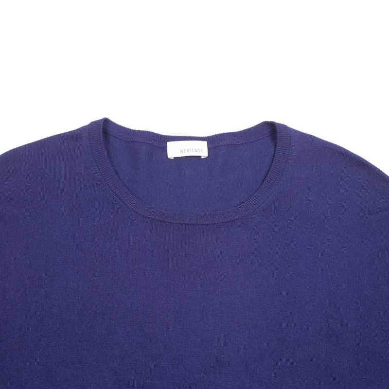 Blue Knit Cashmere/Silk Crewneck, L