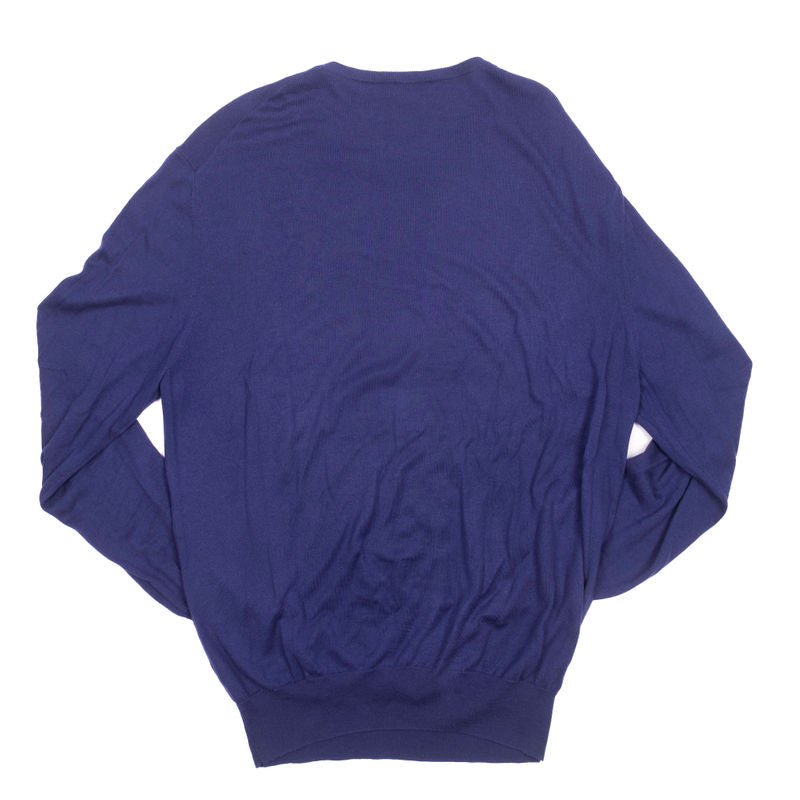Blue Knit Cashmere/Silk Crewneck, L
