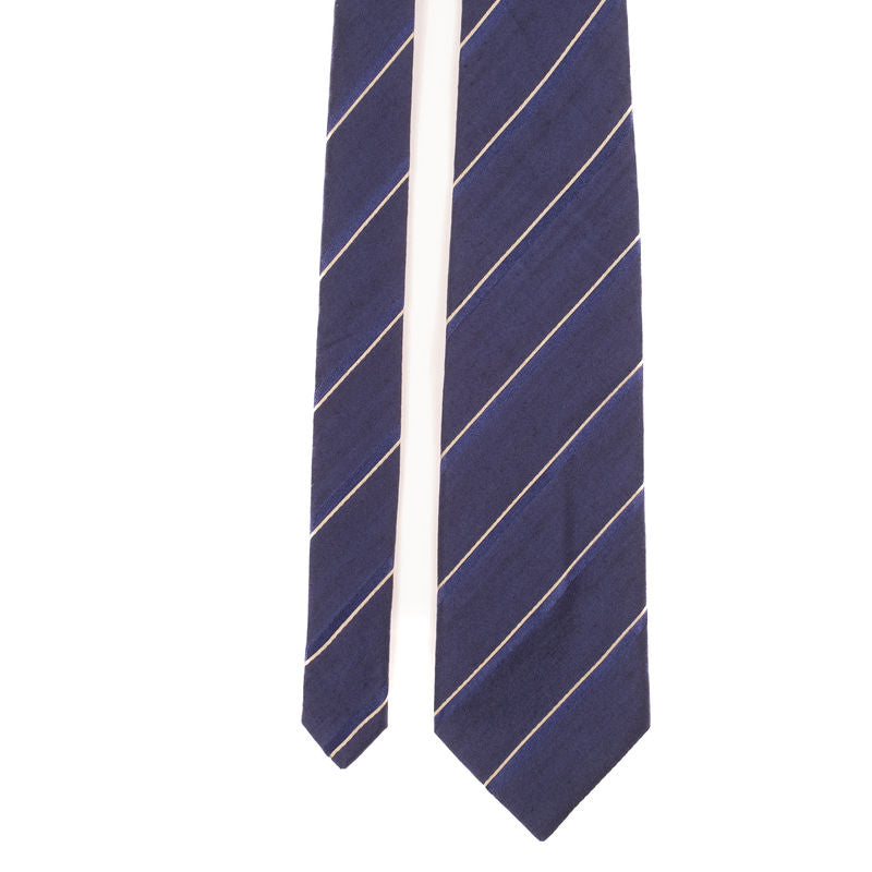 Lanvin Blue Tie with White Stripes