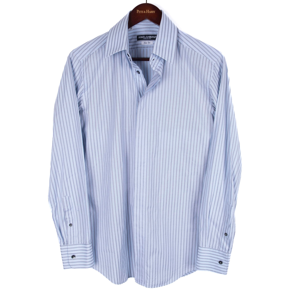 Light Blue Grey Striped Shirt