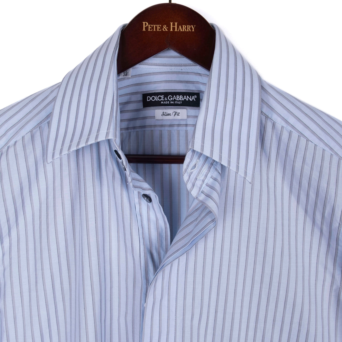 Light Blue Grey Striped Shirt