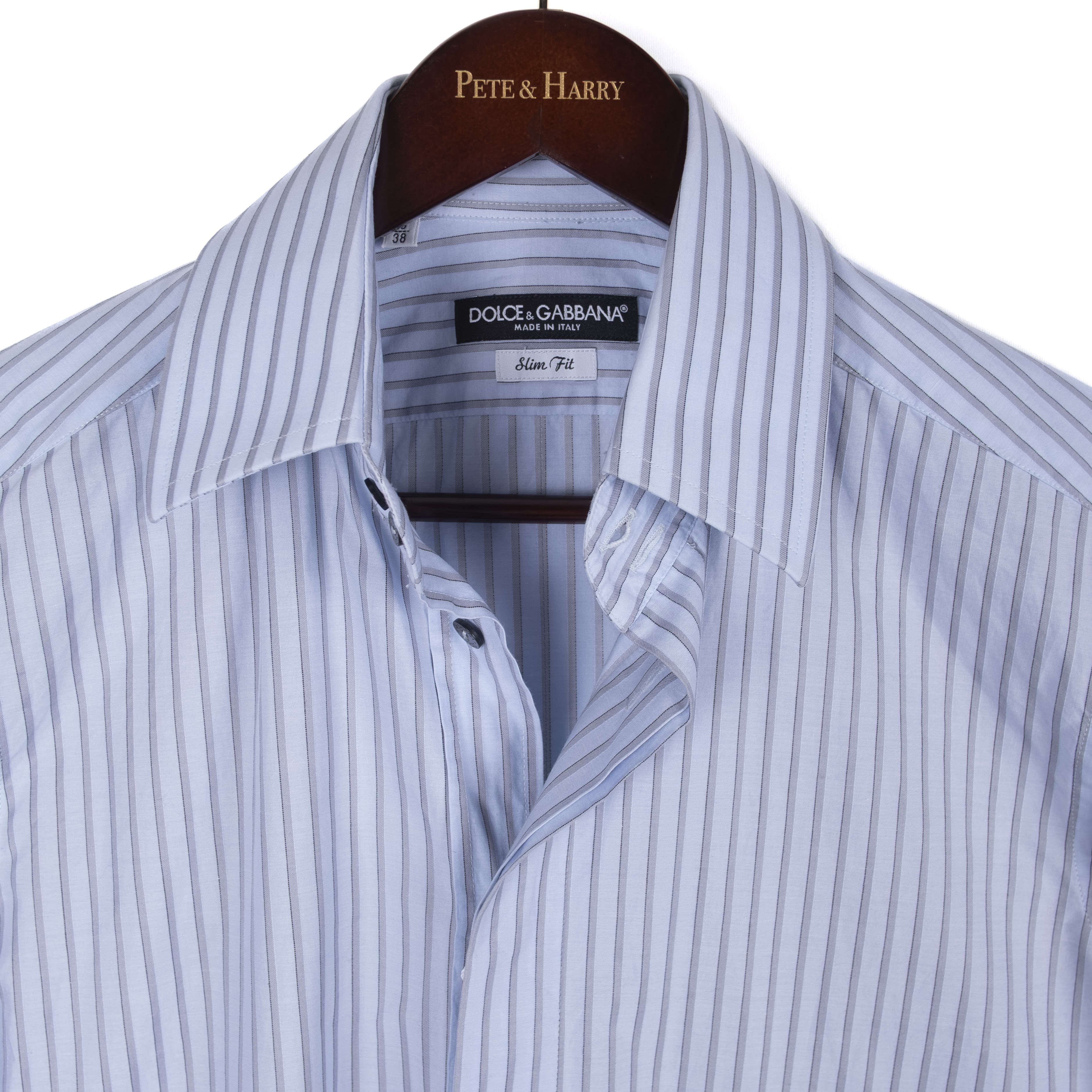 Light Blue Grey Striped Shirt