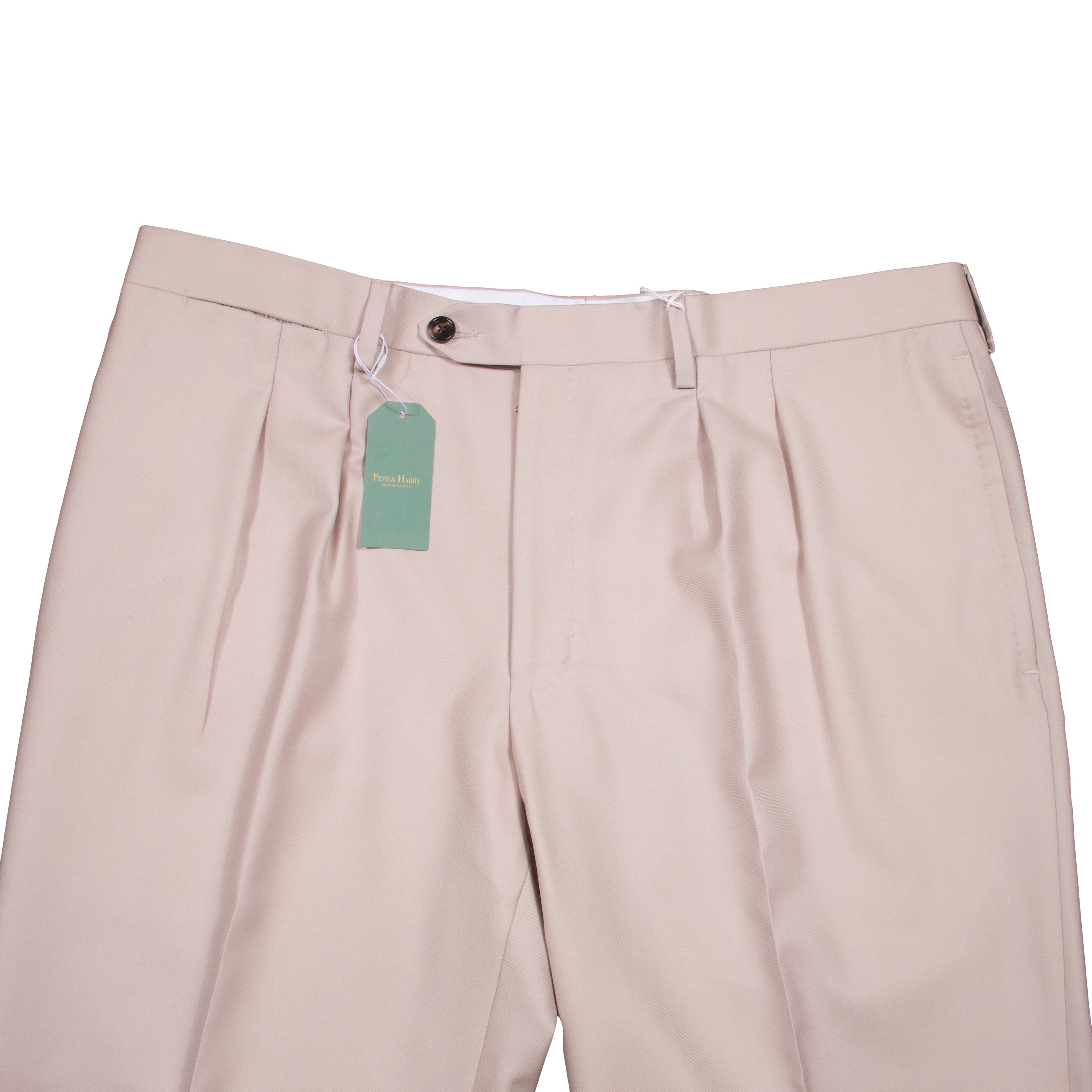 Neapolitan Hand Tailored Beige Trousers Sz 48