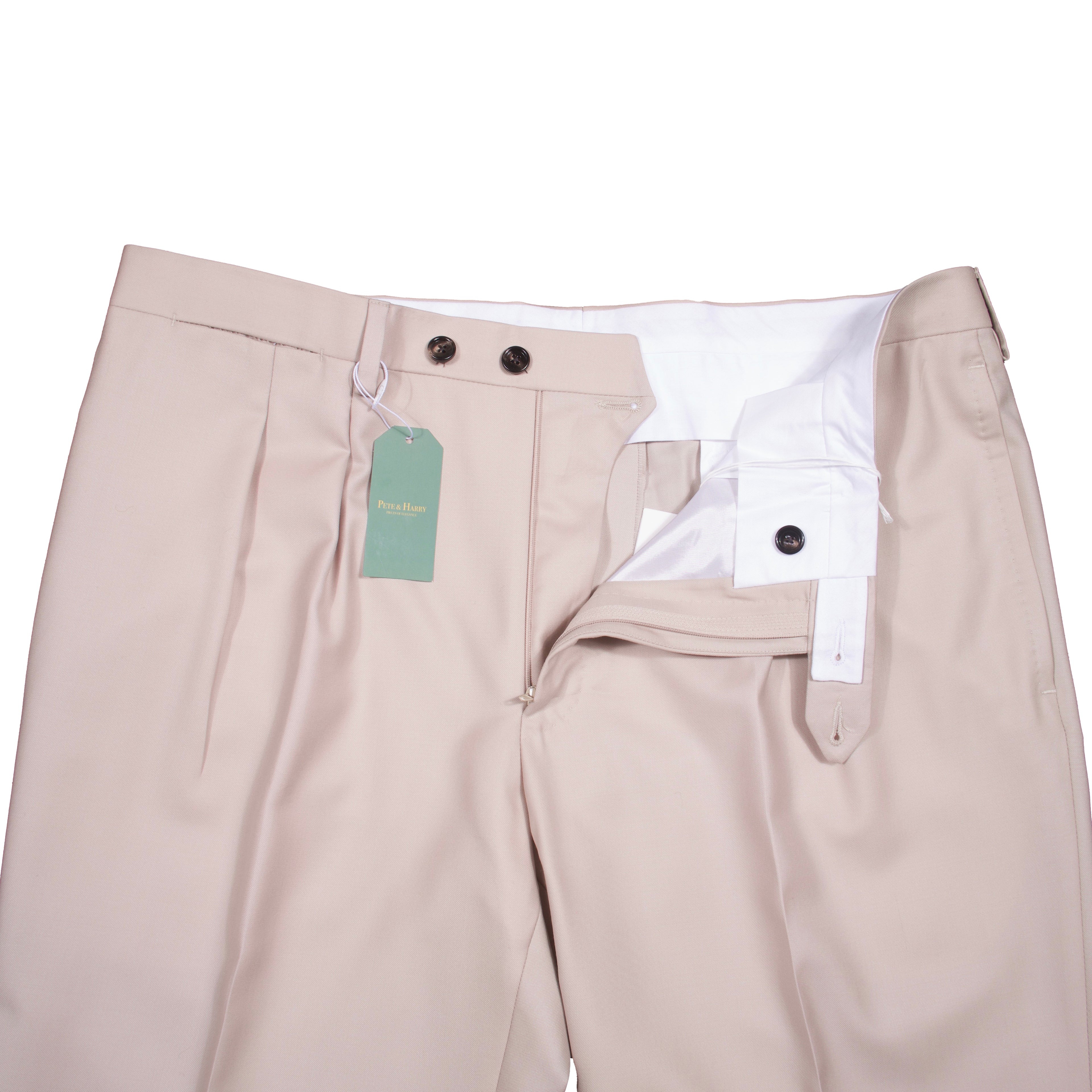 Neapolitan Hand Tailored Beige Trousers Sz 48