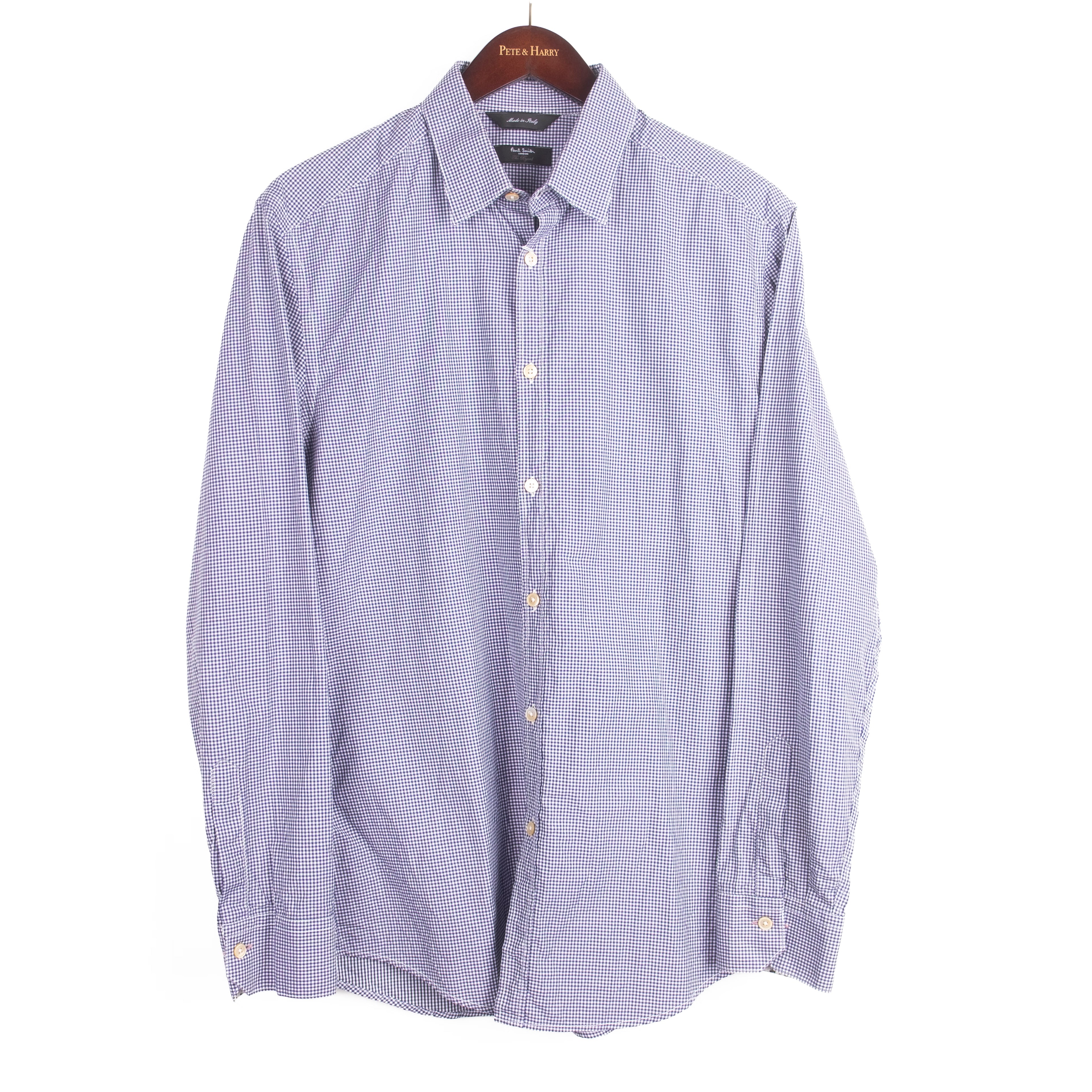 Blue and White Checked Buttondown Shirt