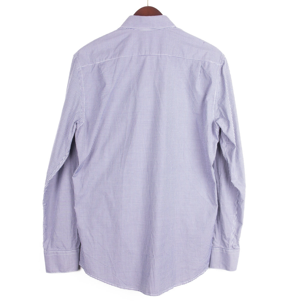 Blue and White Checked Buttondown Shirt