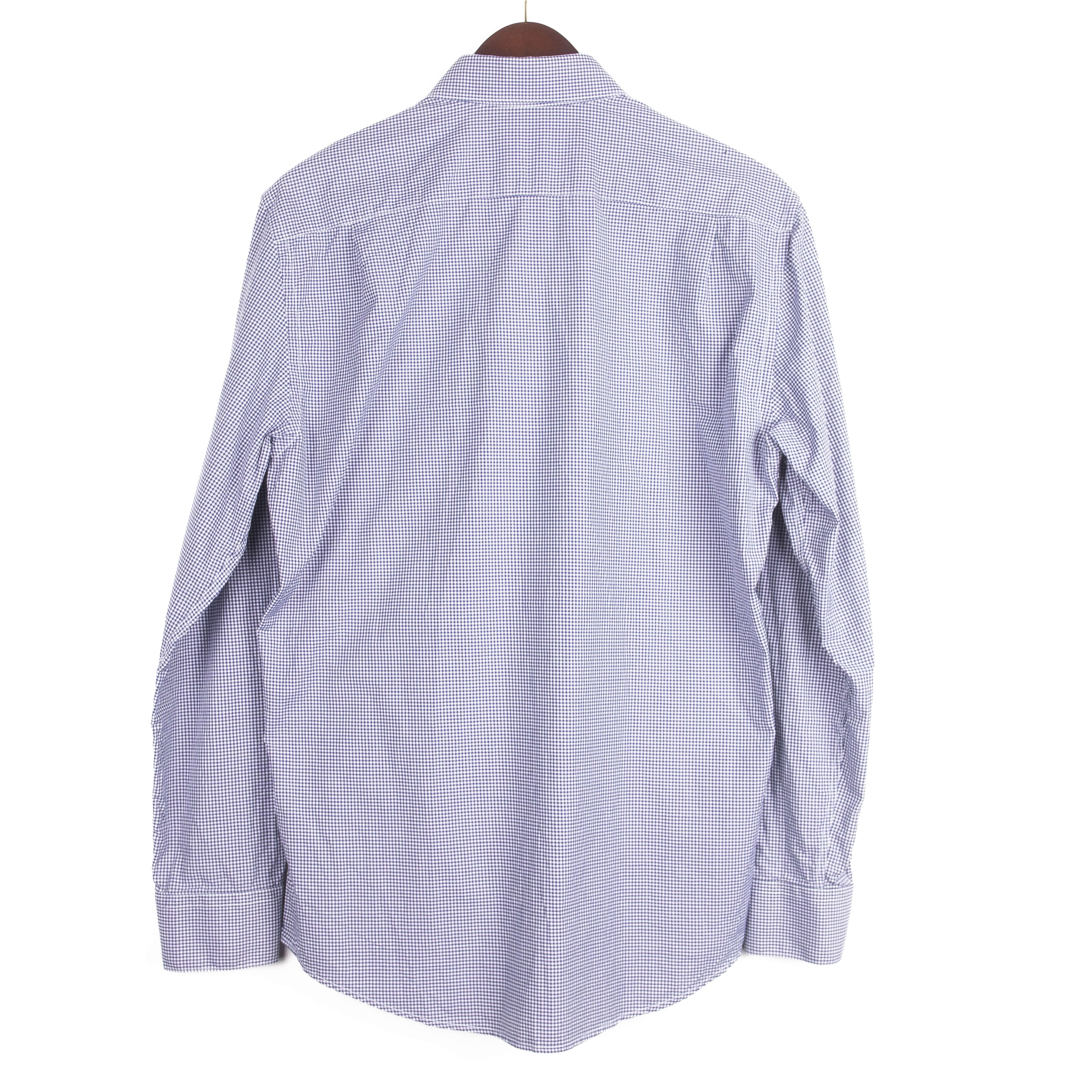 Blue and White Checked Buttondown Shirt