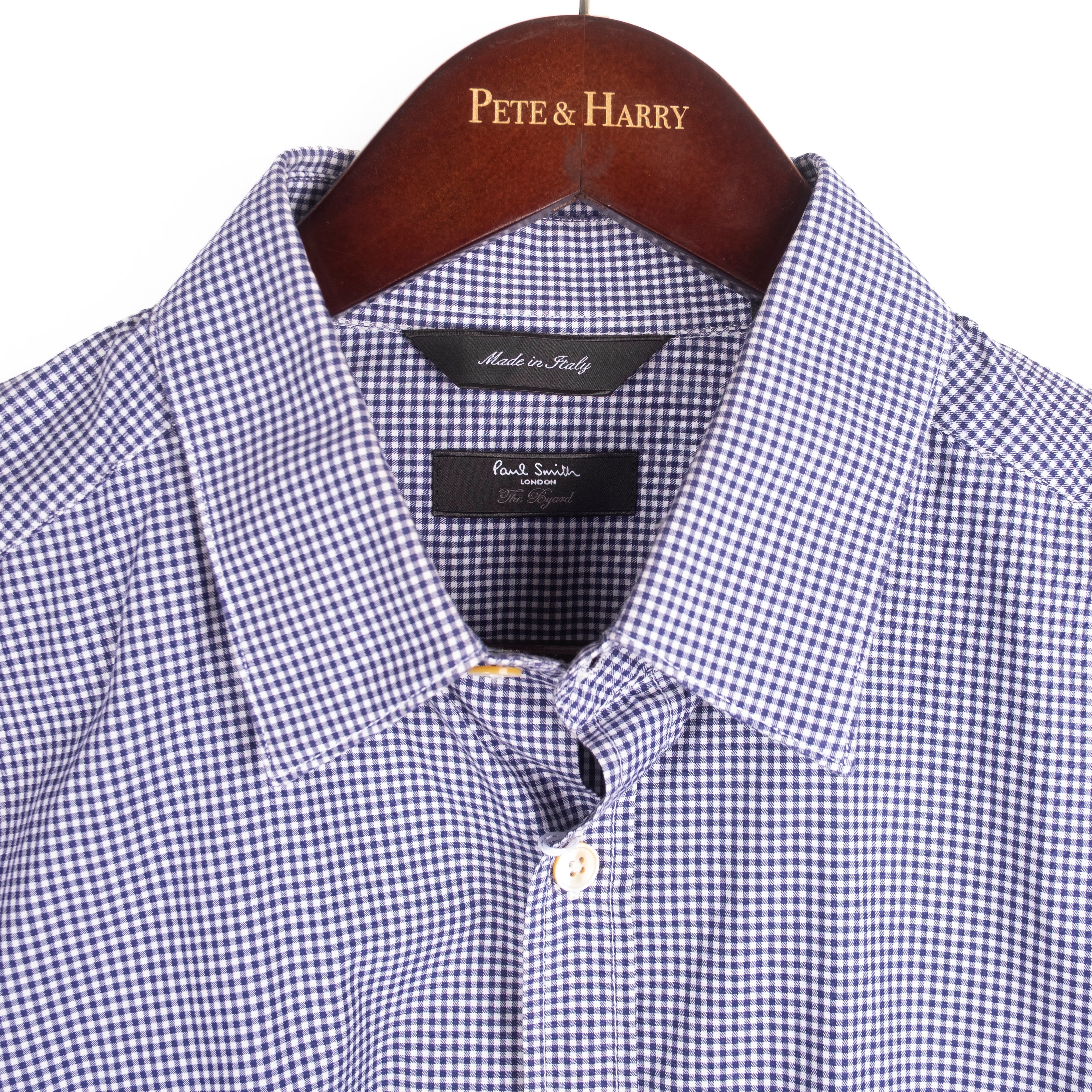 Blue and White Checked Buttondown Shirt