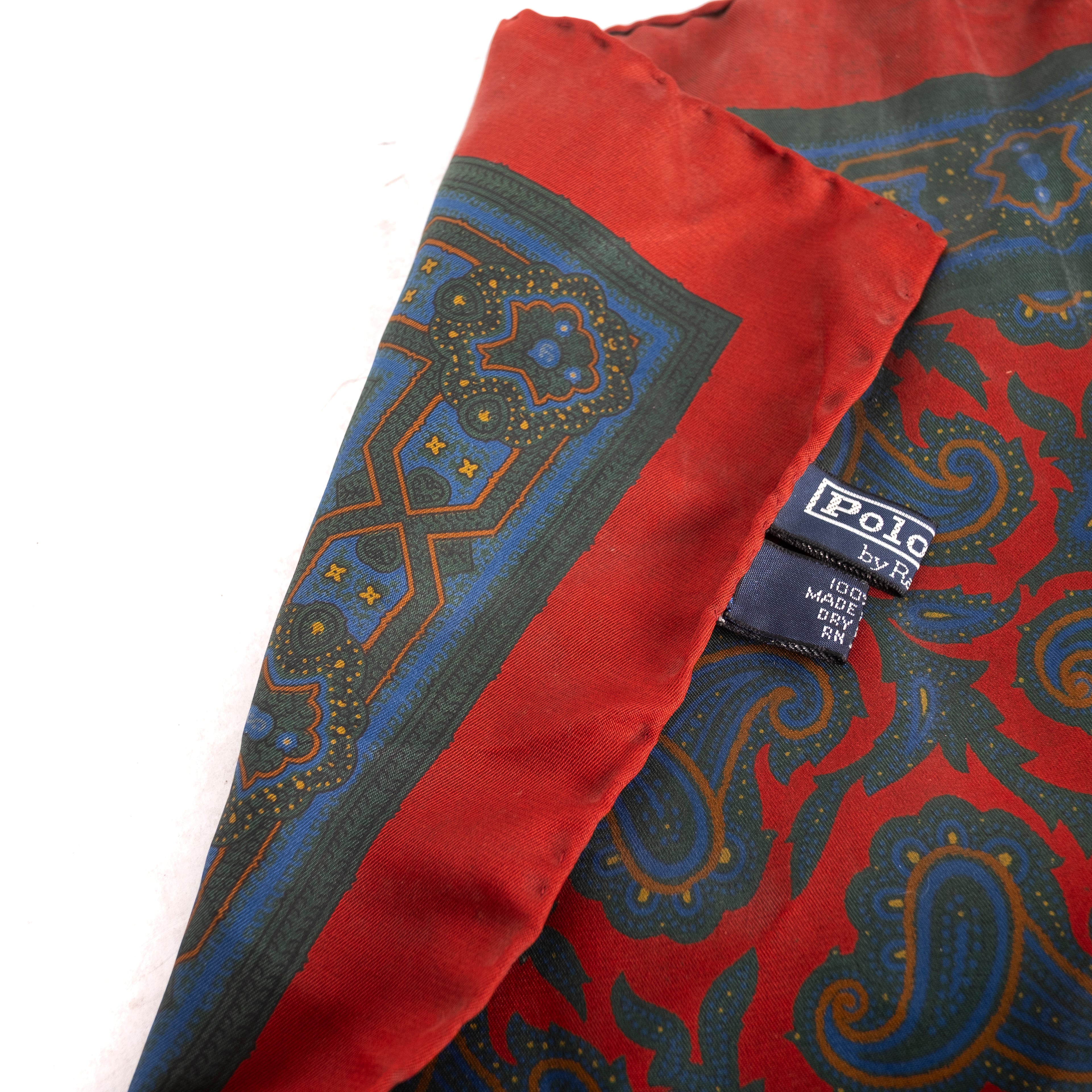 Blue and Red Paisley Pocket Square