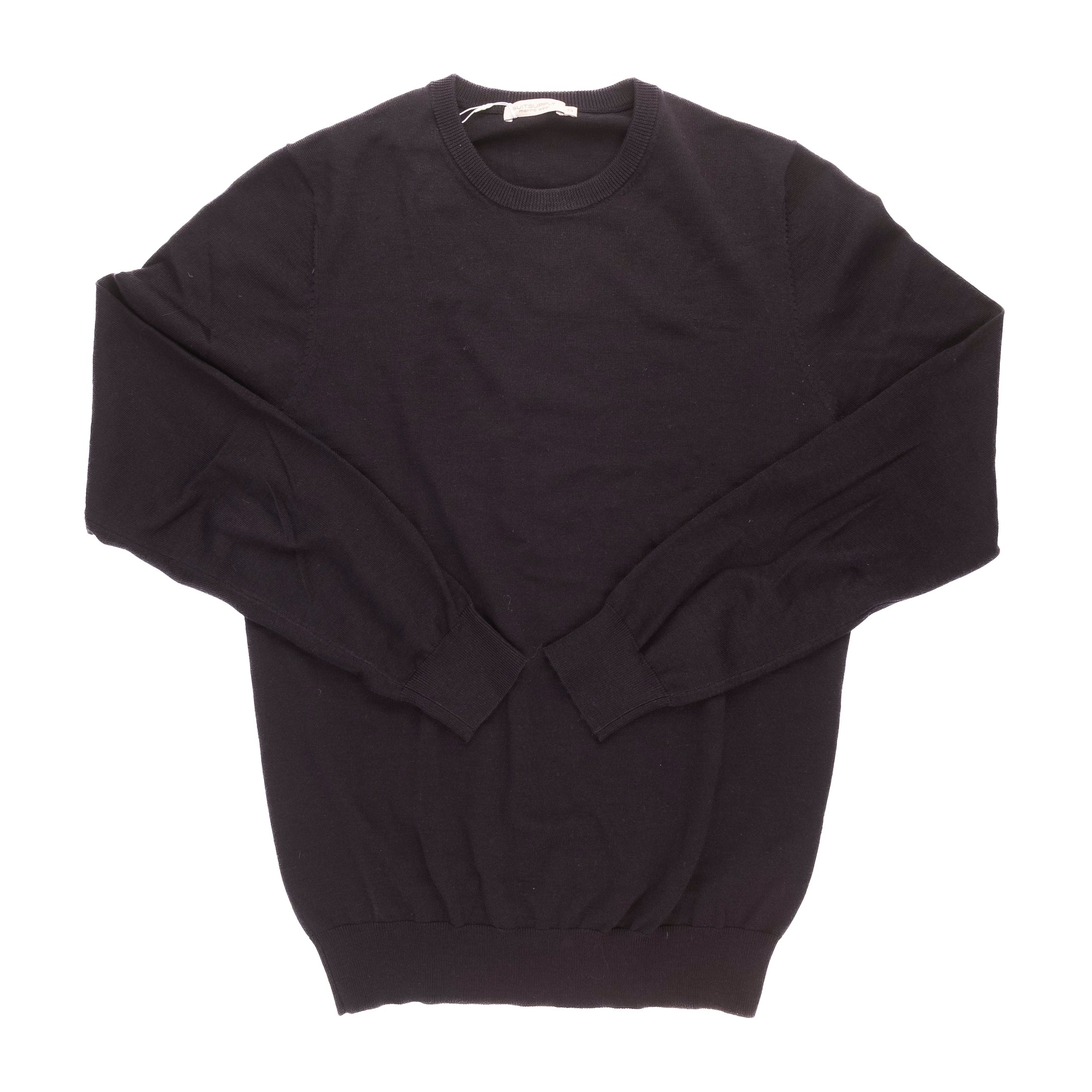 SuitSupply Navy Merino Wool Crewneck