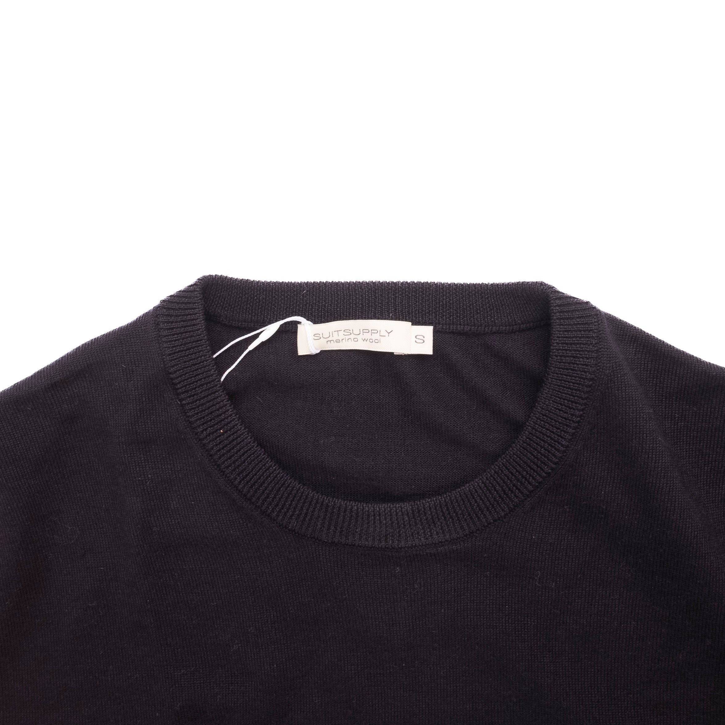SuitSupply Navy Merino Wool Crewneck