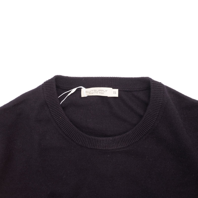 SuitSupply Navy Merino Wool Crewneck